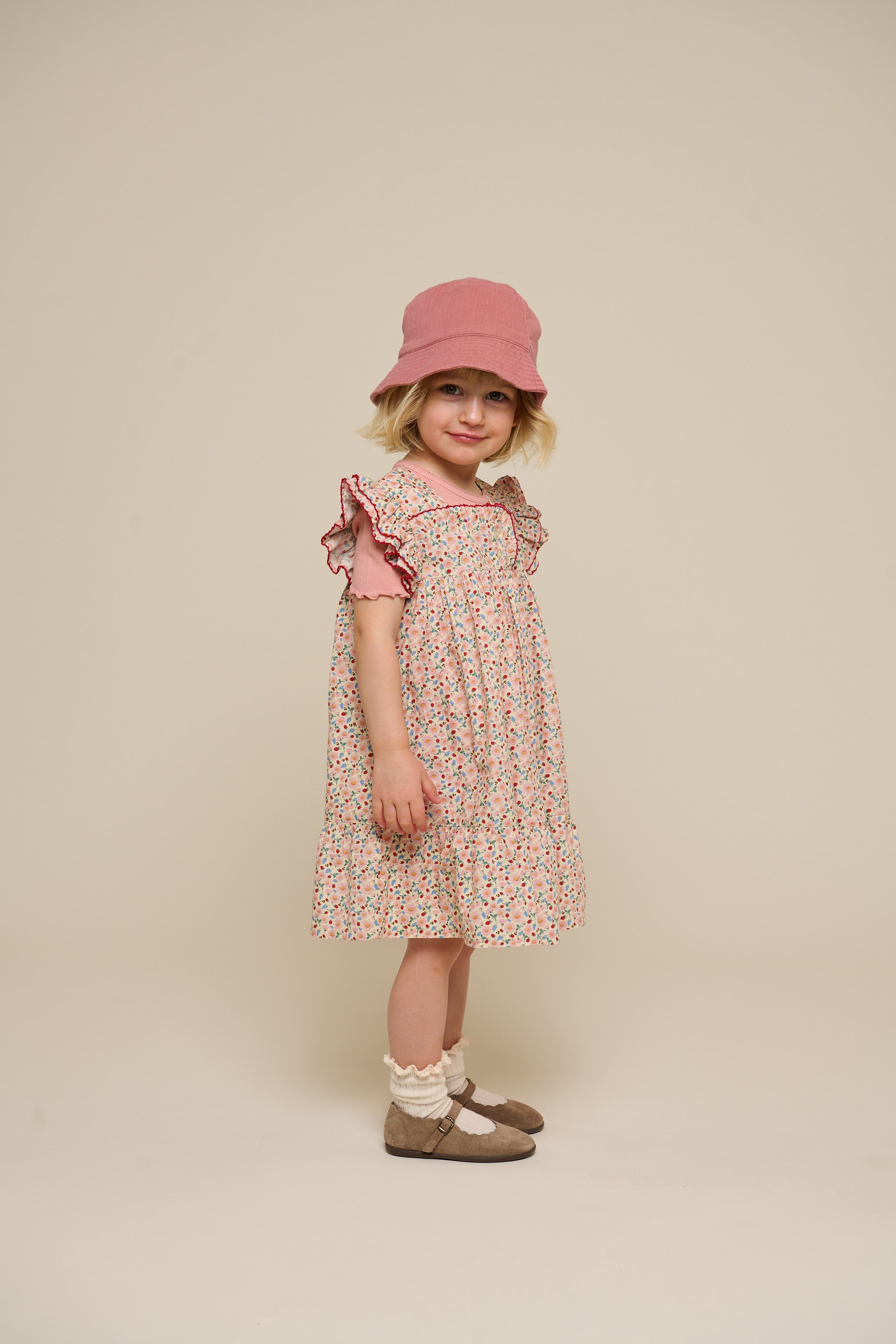 Blumenbedrucktes Poplin-Kleid - Kids - Rose | 100960 Poppy