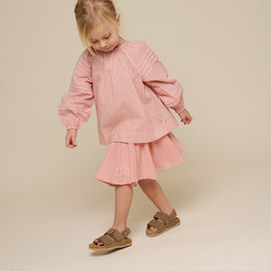 Langärmelige Gestreifte Bluse - Kids - Offwhite/Cherry Red | 100990 Willa