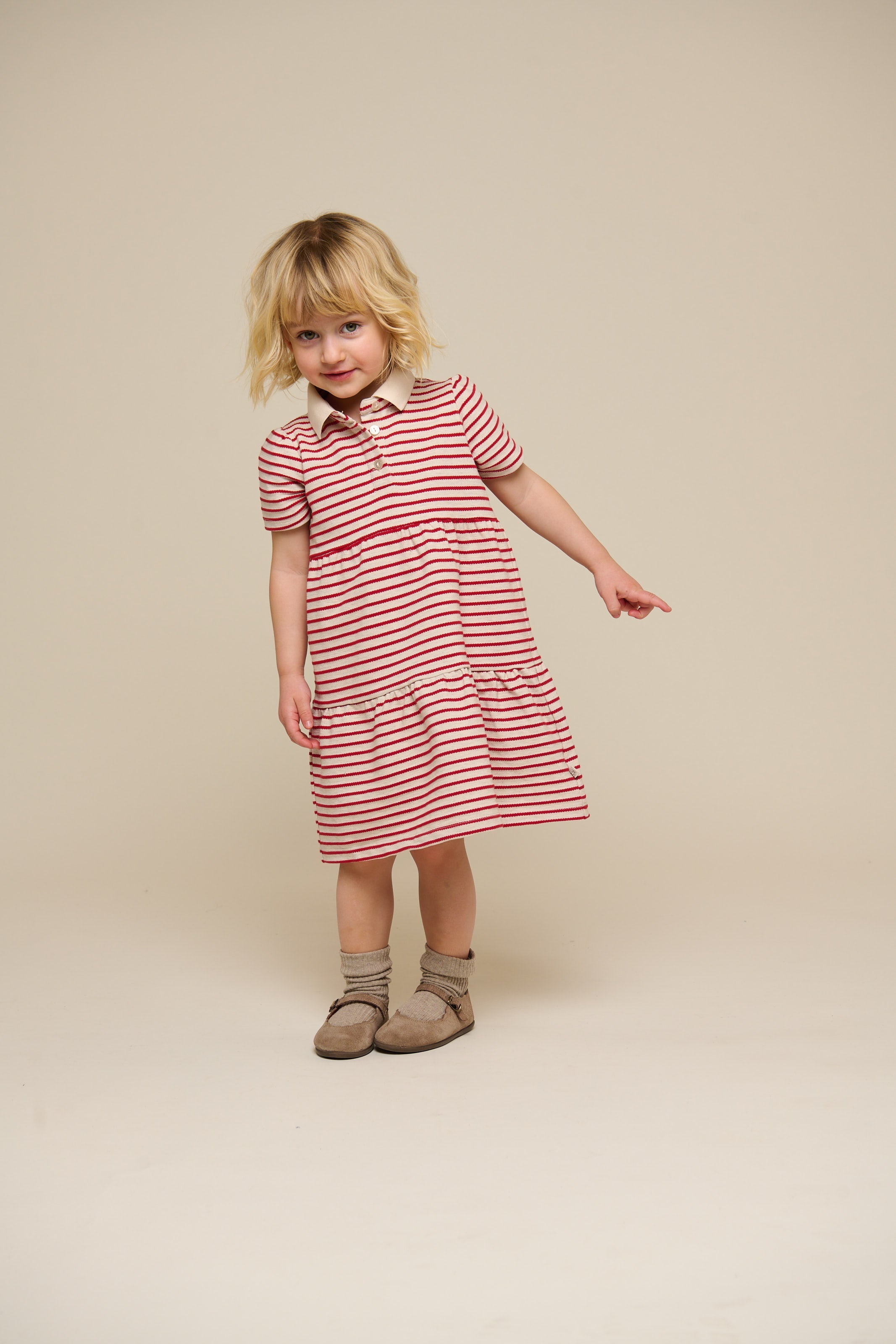 Gestreiftes Jersey-Kleid - Kids - Cherry Red | 101008 Emmie