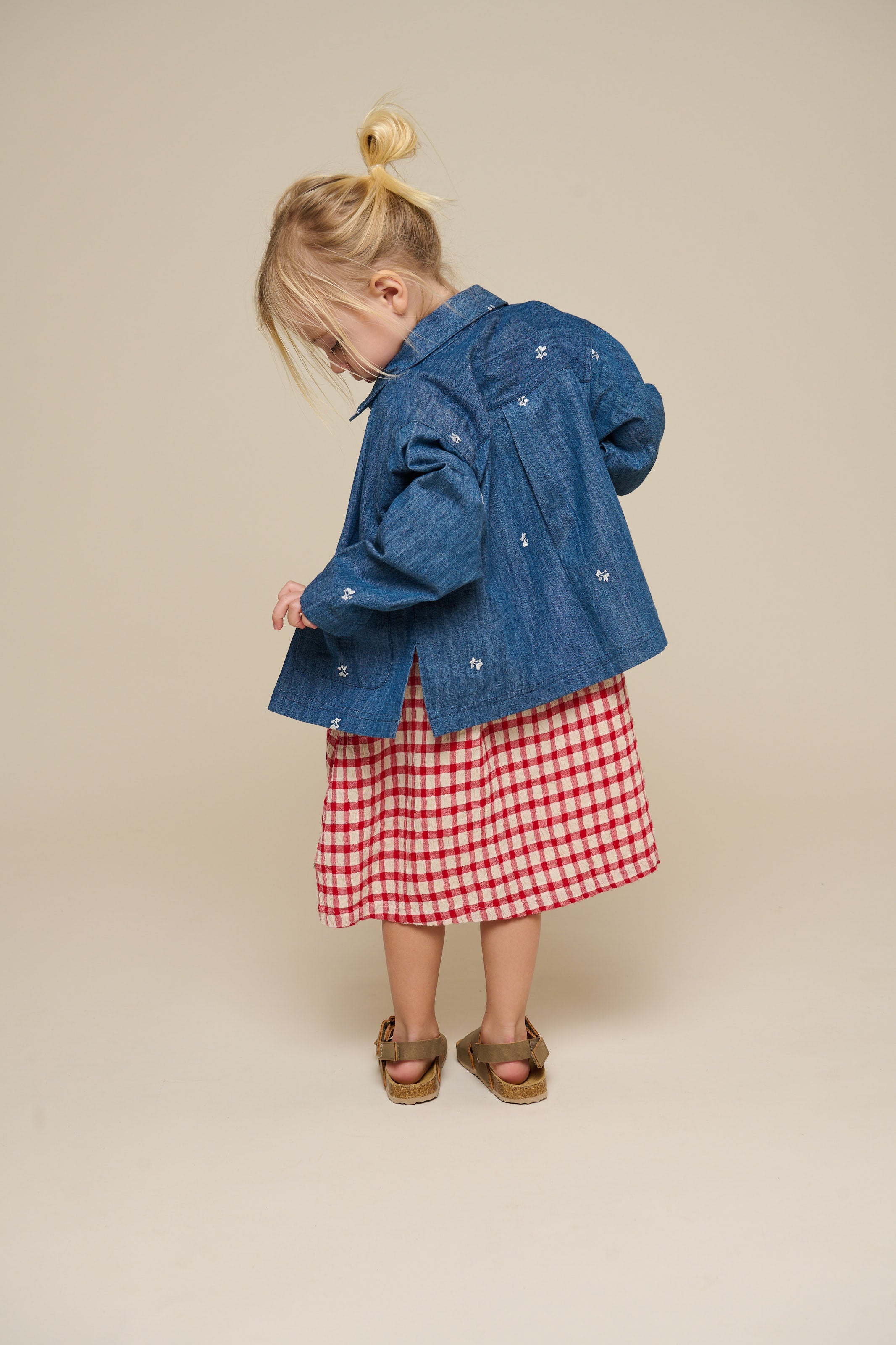 Bestickte Leichte Denim-Hemdenjacke - Kids - Blue Denim | 101051 Isabella