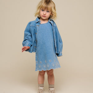 Besticktes Denim-Minikleid - Kids - Light Blue Denim | 101018 Vera