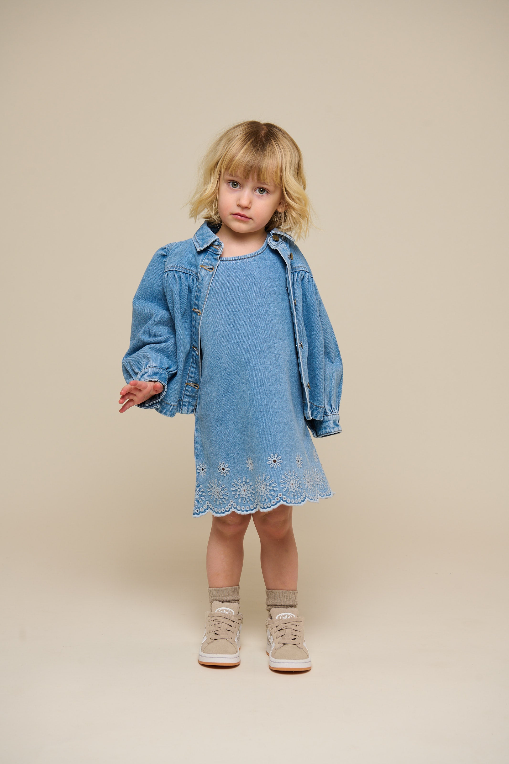 Besticktes Denim-Minikleid - Kids - Light Blue Denim | 101018 Vera