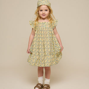 Blumenbedrucktes Poplin-Kleid - Kids - Green | 100962 Poppy