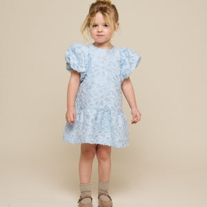 Jacquard-Kleid aus Baumwollmischung - Kids - Light Blue | 100994 Giselle