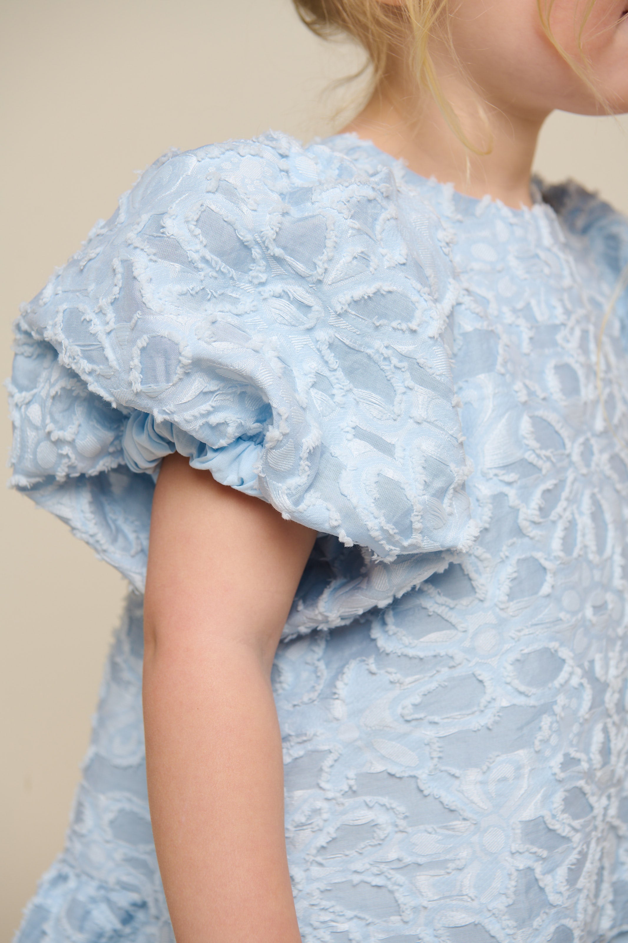 Jacquard-Kleid aus Baumwollmischung - Kids - Light Blue | 100994 Giselle