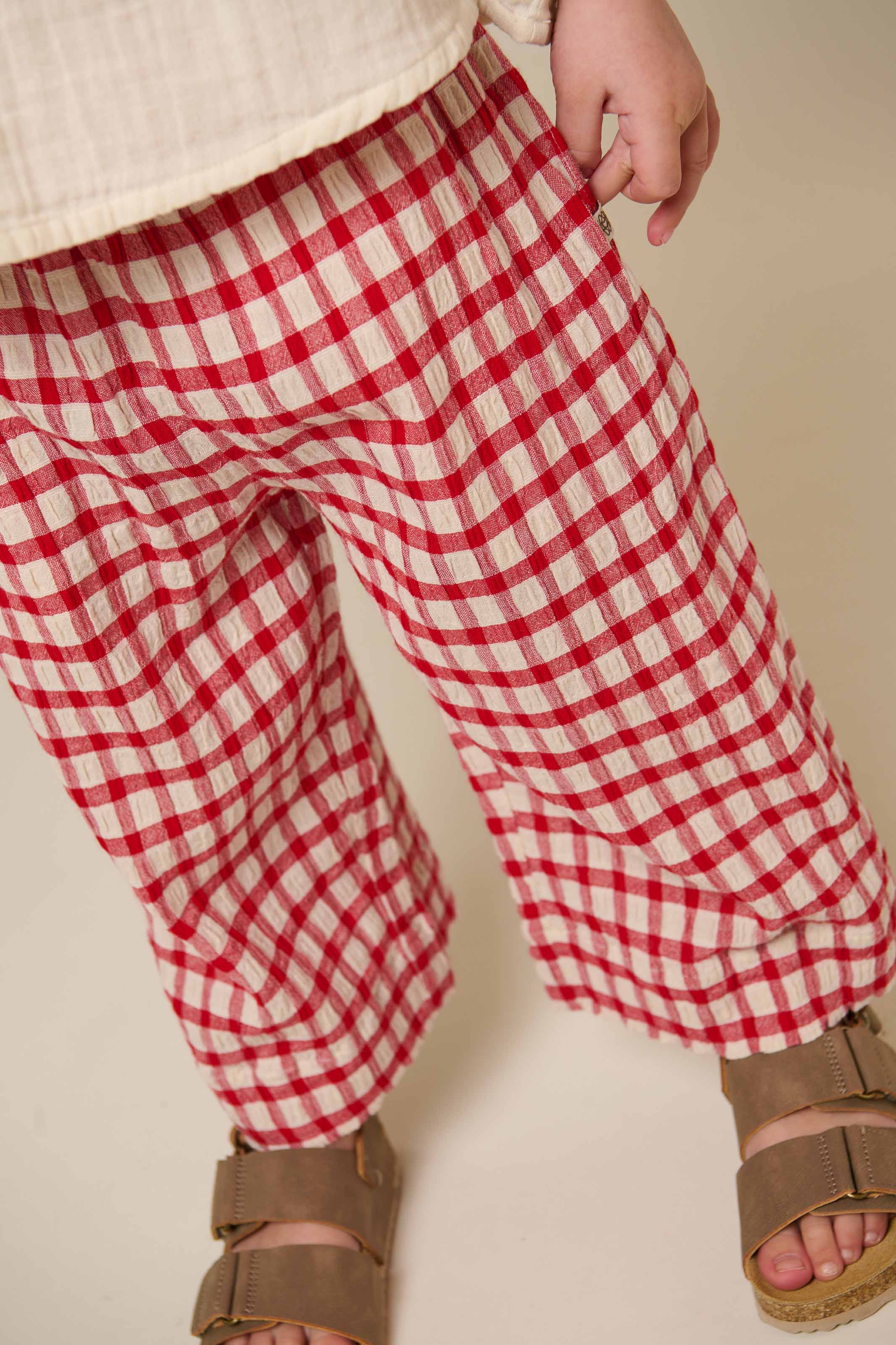 Karierte Baumwollhose - Kids - Cherry Red | 100906 Bonnie