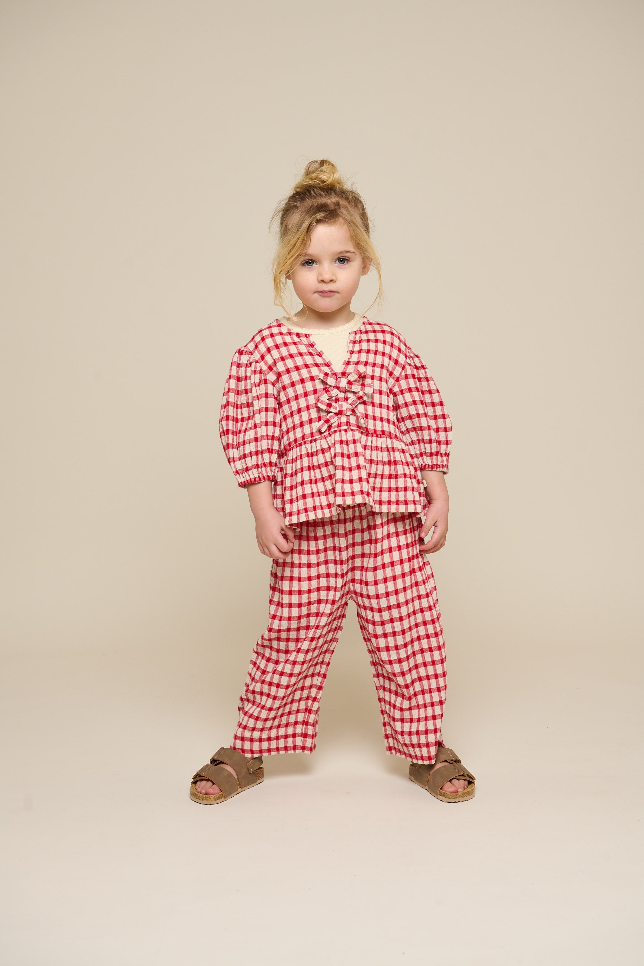 Karierte Baumwollhose - Kids - Cherry Red | 100906 Bonnie