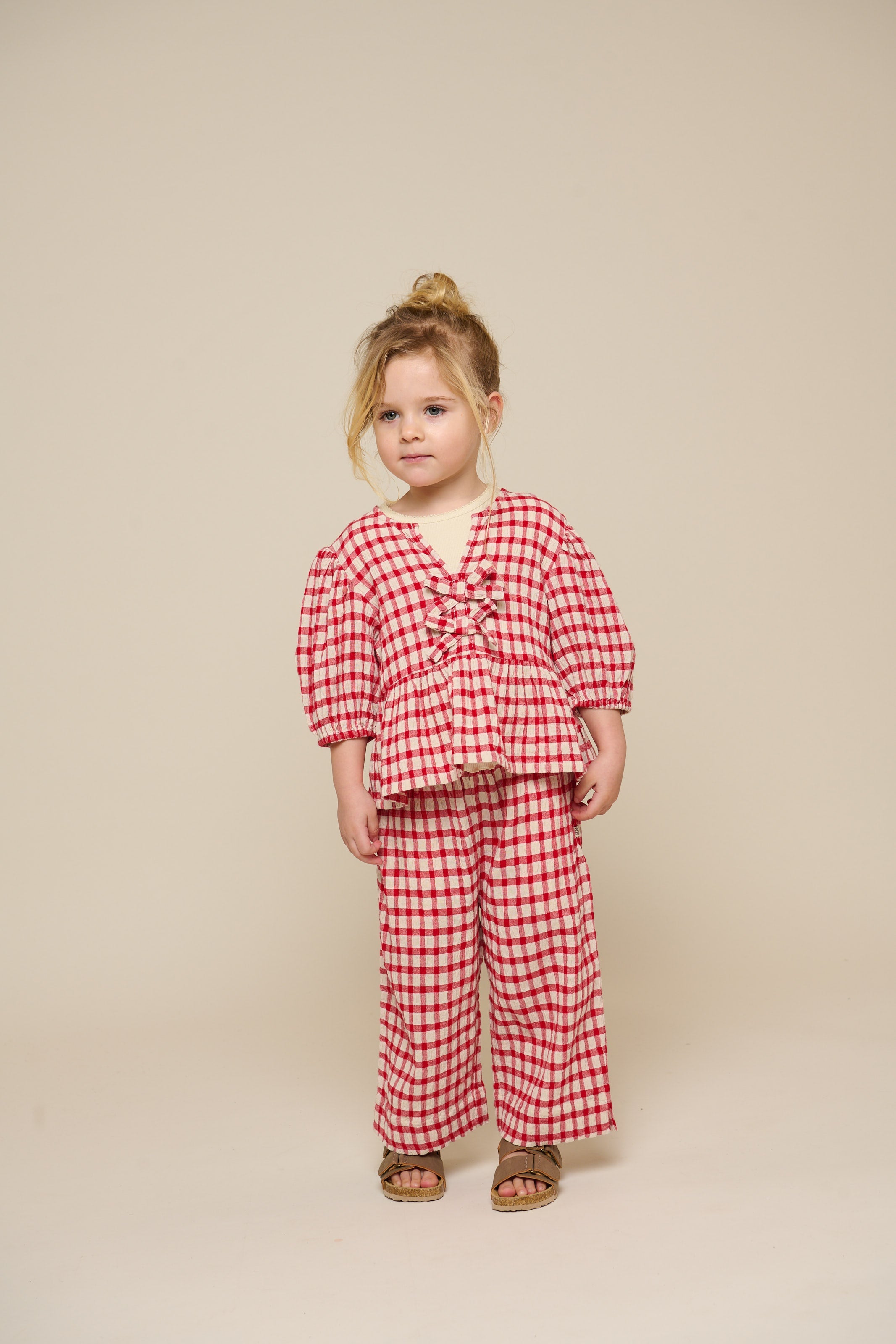 Karierte Baumwollbluse - Kids - Cherry Red | 100908 Bonnie