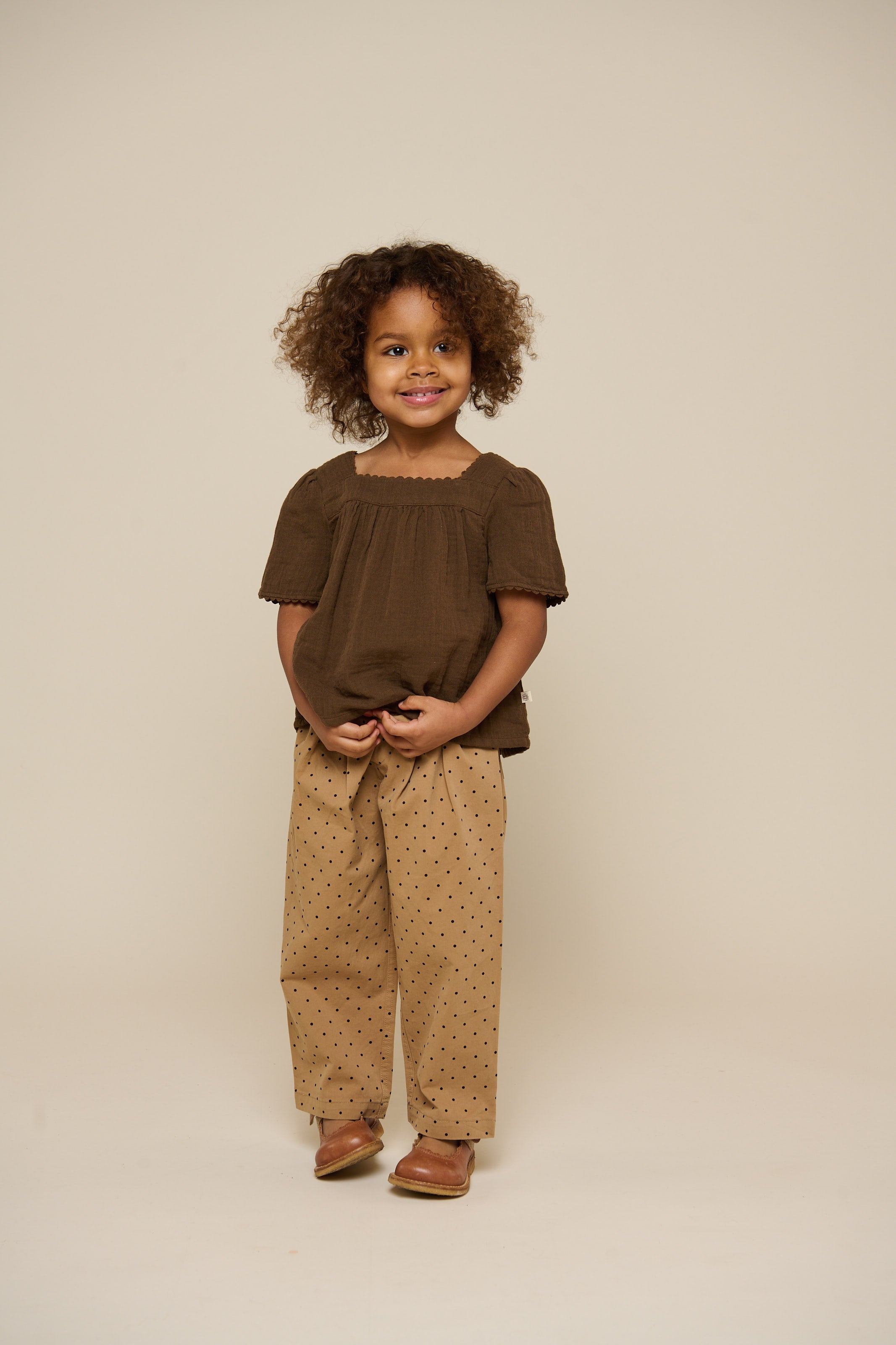 Twill-Hose mit Punkten - Kids - Beige | 100614 Iris