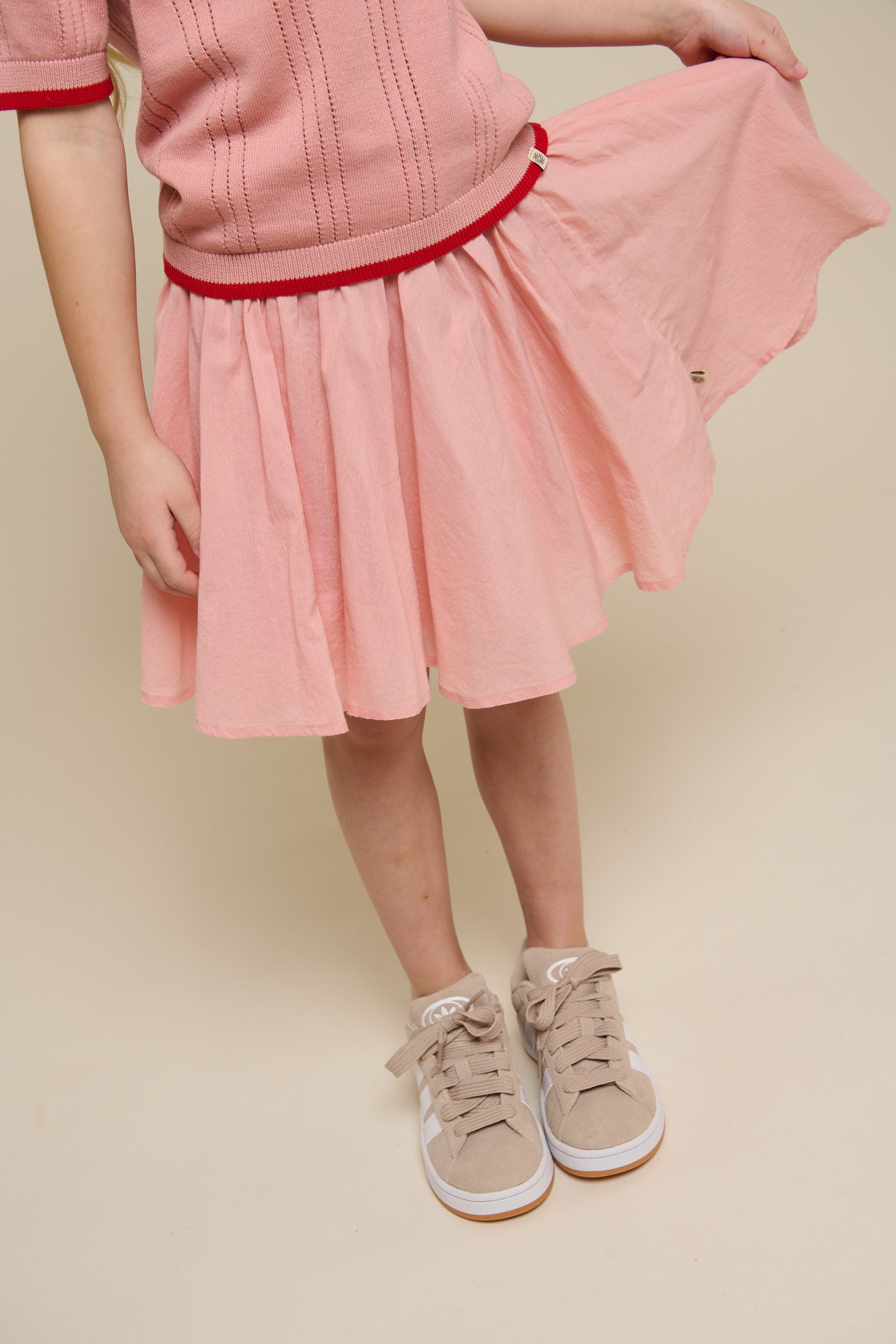 Baumwollrock mit Zick Zack Rüsche - Tween - Rose Tan | 101068 Alma