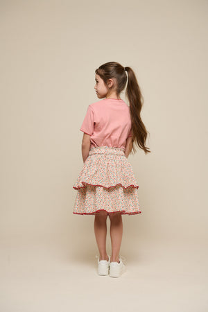 Poplin-Rock mit Blumenmuster und Rüsche - Tween - Rose | 100953 Poppy