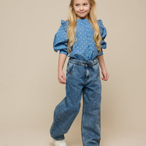 Bedruckte Popeline-Hemdbluse - Tween - Dusty Blue | 101087 Camilla