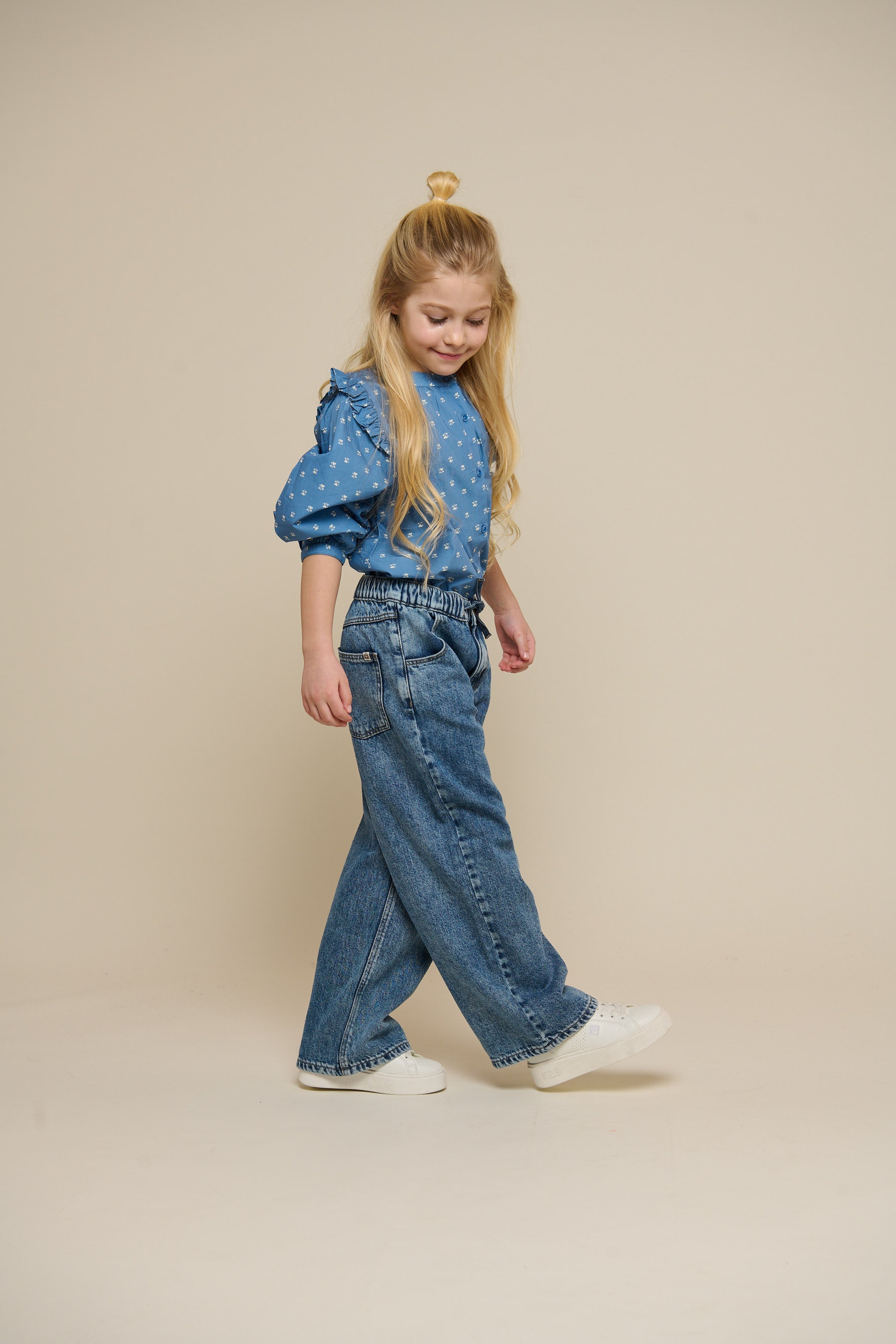 Bedruckte Popeline-Hemdbluse - Tween - Dusty Blue | 101087 Camilla