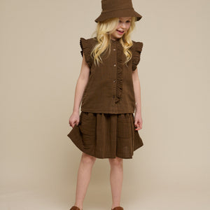 Ärmelloses Top aus Gaze - Tween - Dark Brown | 100929 Jasmine
