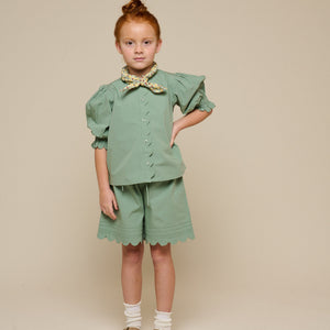 Popelineshorts mit Muschelkante - Tween - Dusty Green | 101076 Joy