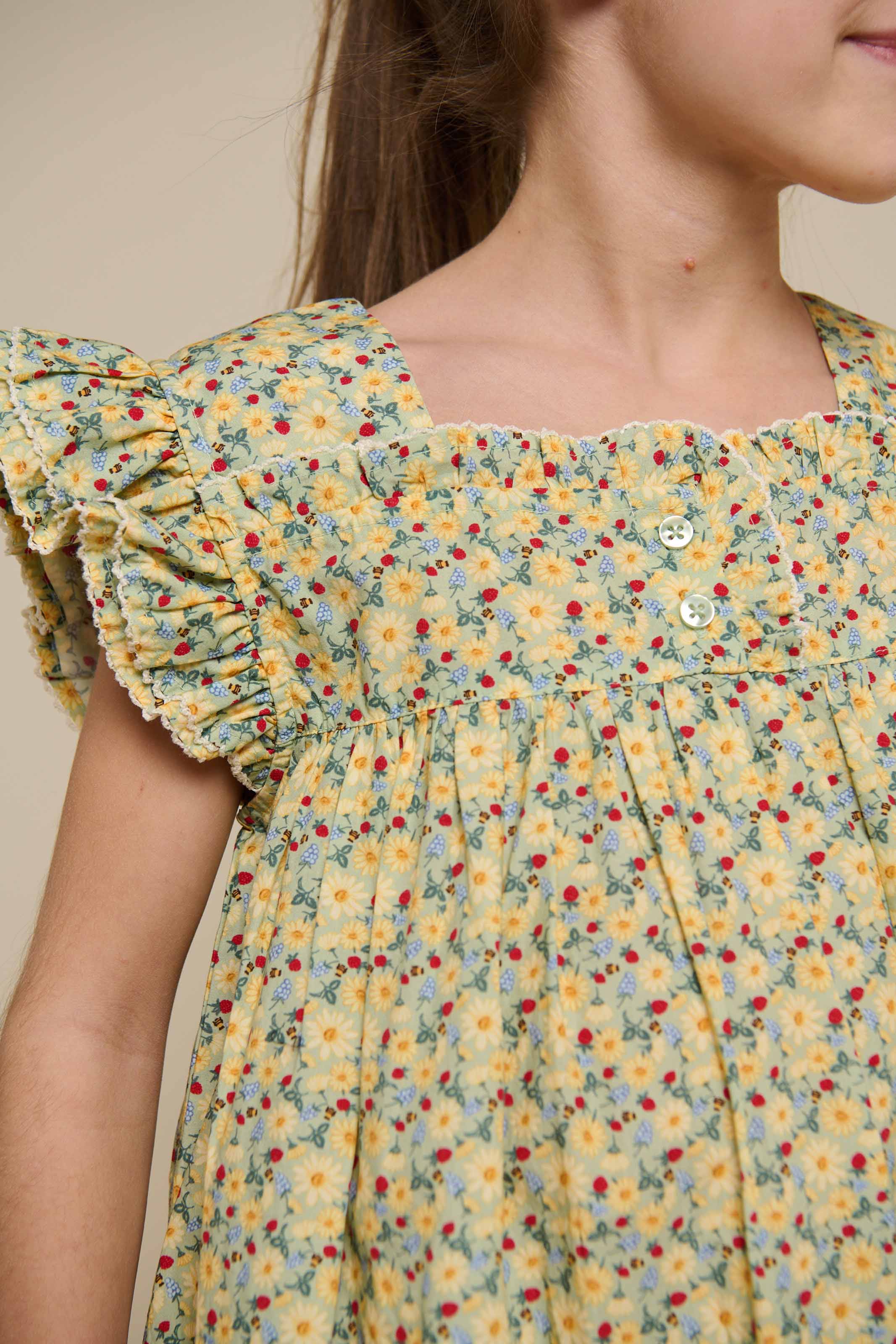 Geblümtes Popeline-Kleid - Tween - Green | 100963 Poppy