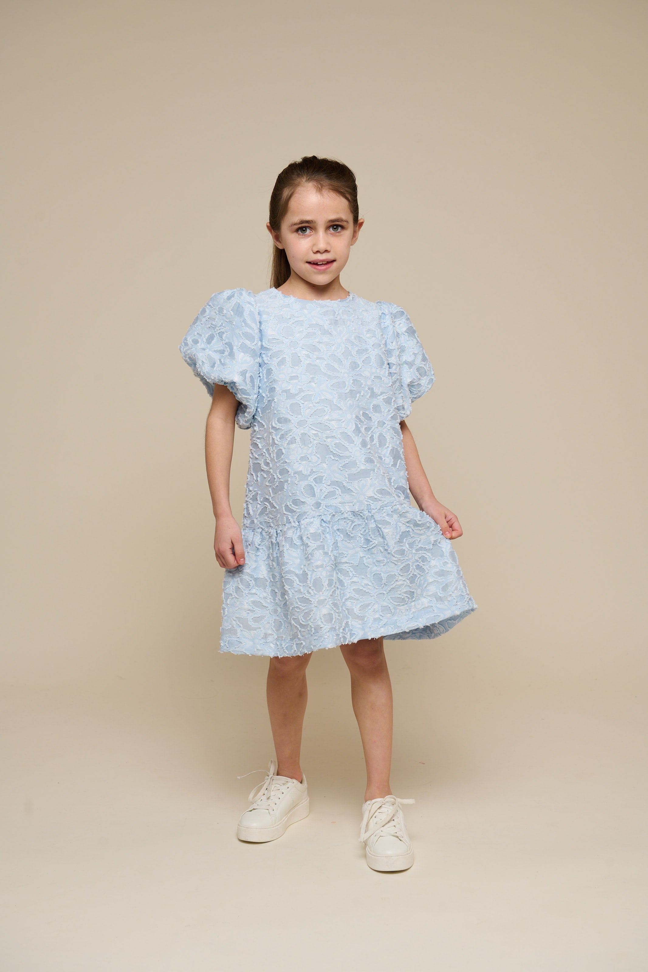 Jacquard-Kleid aus Baumwollmischung - Tween - Light Blue | 100995 Giselle