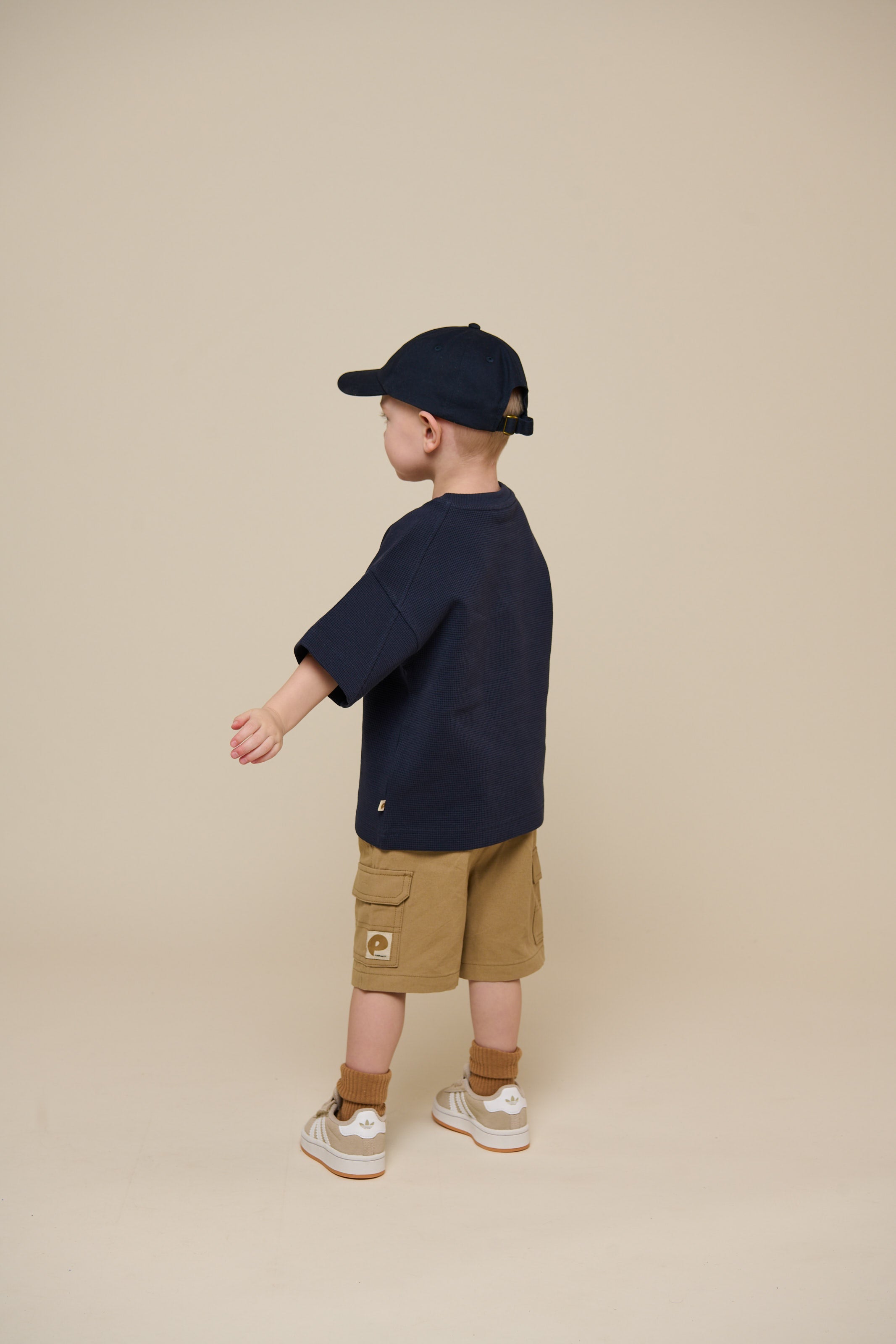 Waffel T-Shirt - Kids - Navy | 101152 Evan