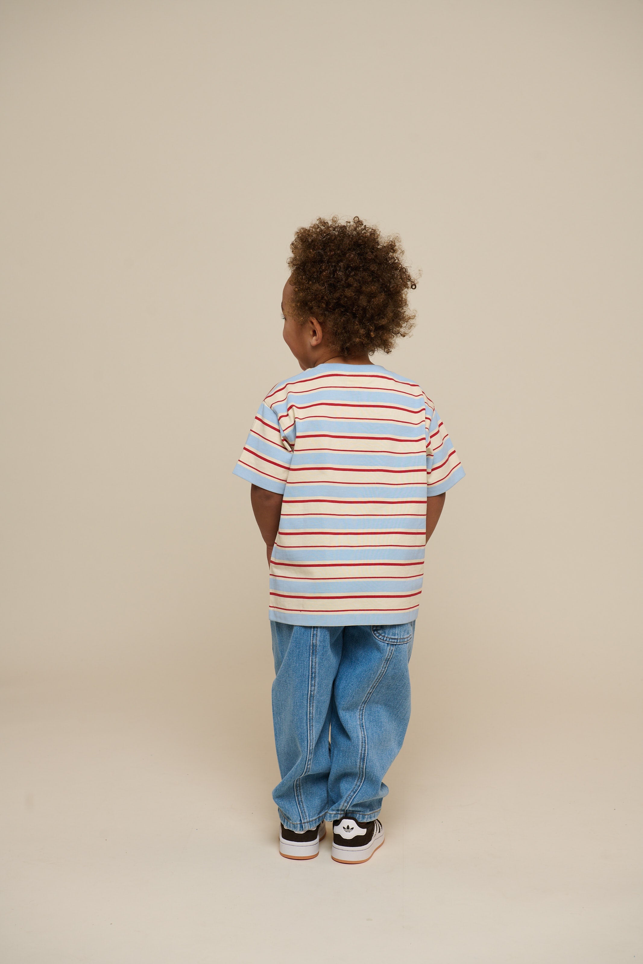 Retro Gestreiftes T-Shirt - Kids - Powder Blue | 101275 Steven