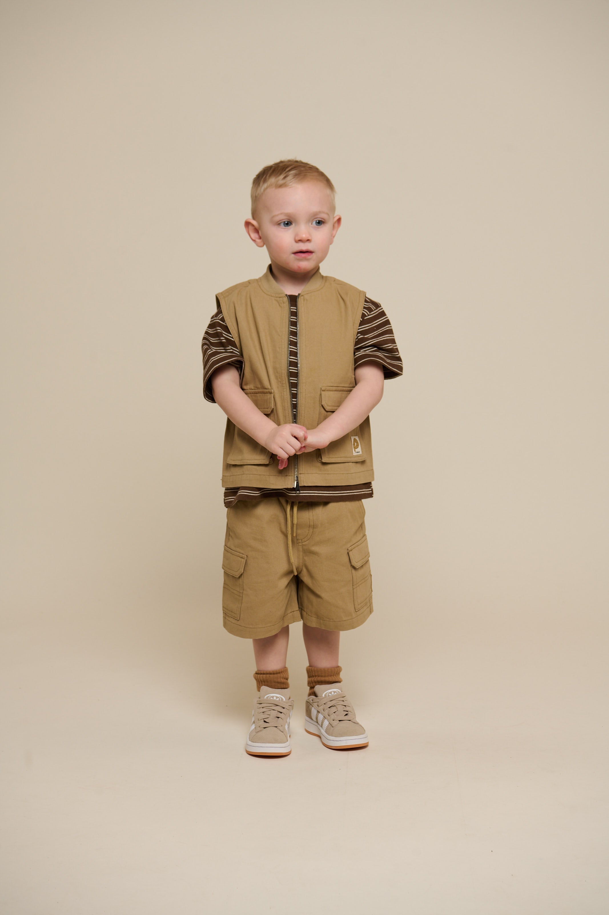 Canvas Cargo Weste - Kids - Khaki | 101128 Isack