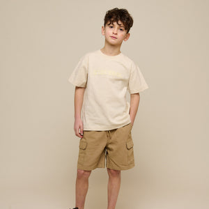 Slub-Jersey Stickerei T-Shirt - Tween - Off White | 101160 Villum