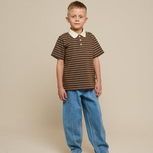 Gestreiftes Jersey-Poloshirt - Tween - Dark Brown | 101174 Otto
