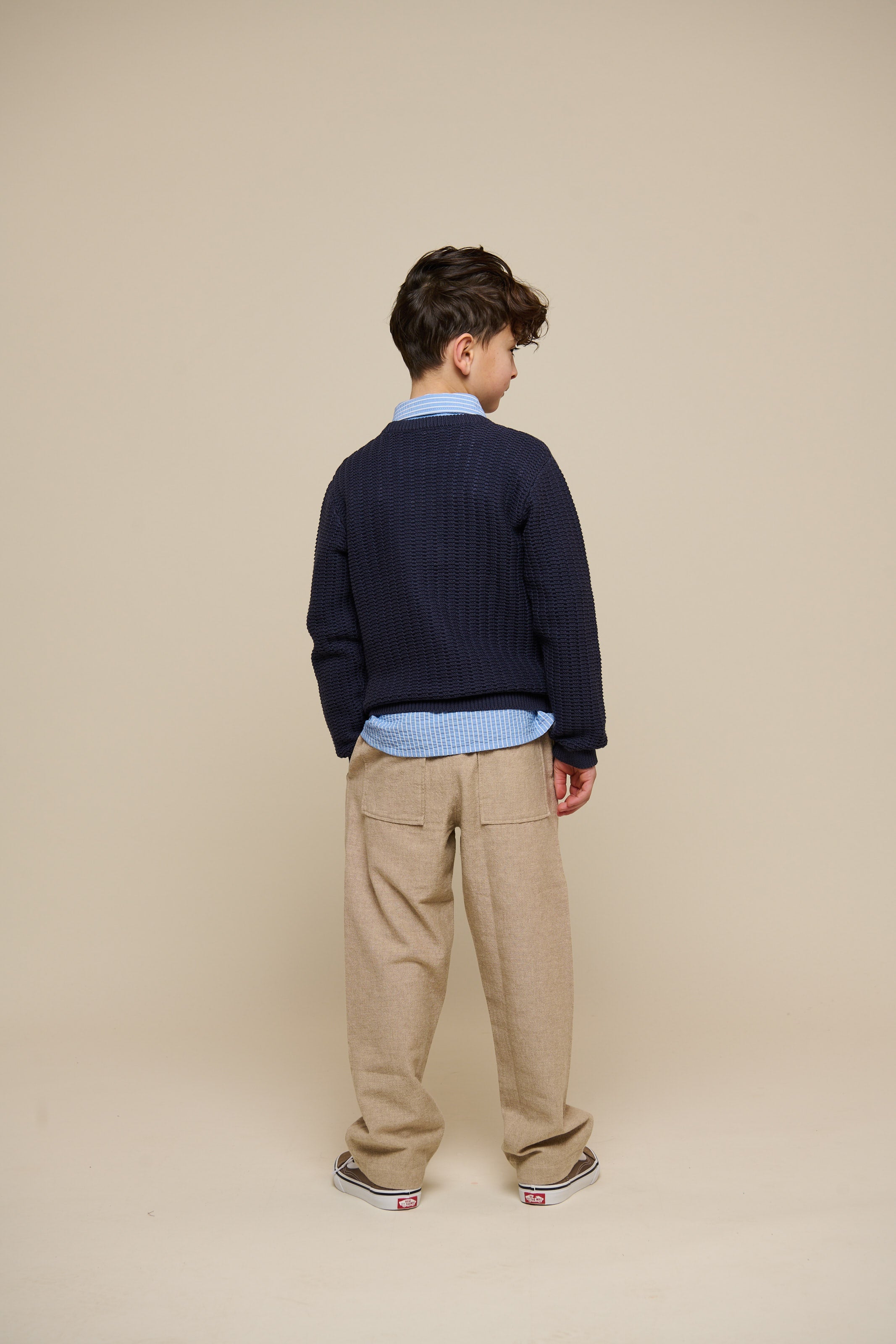 Strukturierte, gewebte Baumwollhose - Tween - Sand | 101200 Walter