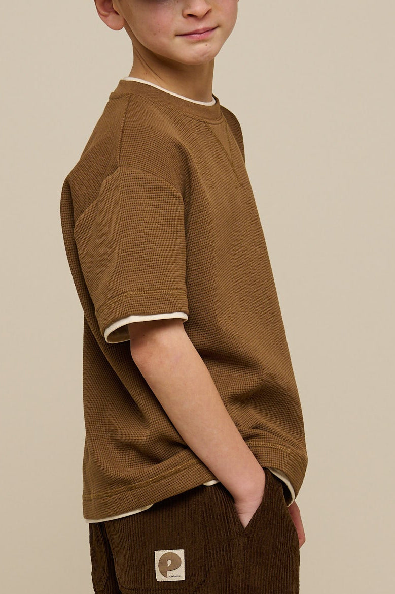 Texturiertes T-Shirt - Tween - Coffee | 100712 Malthe