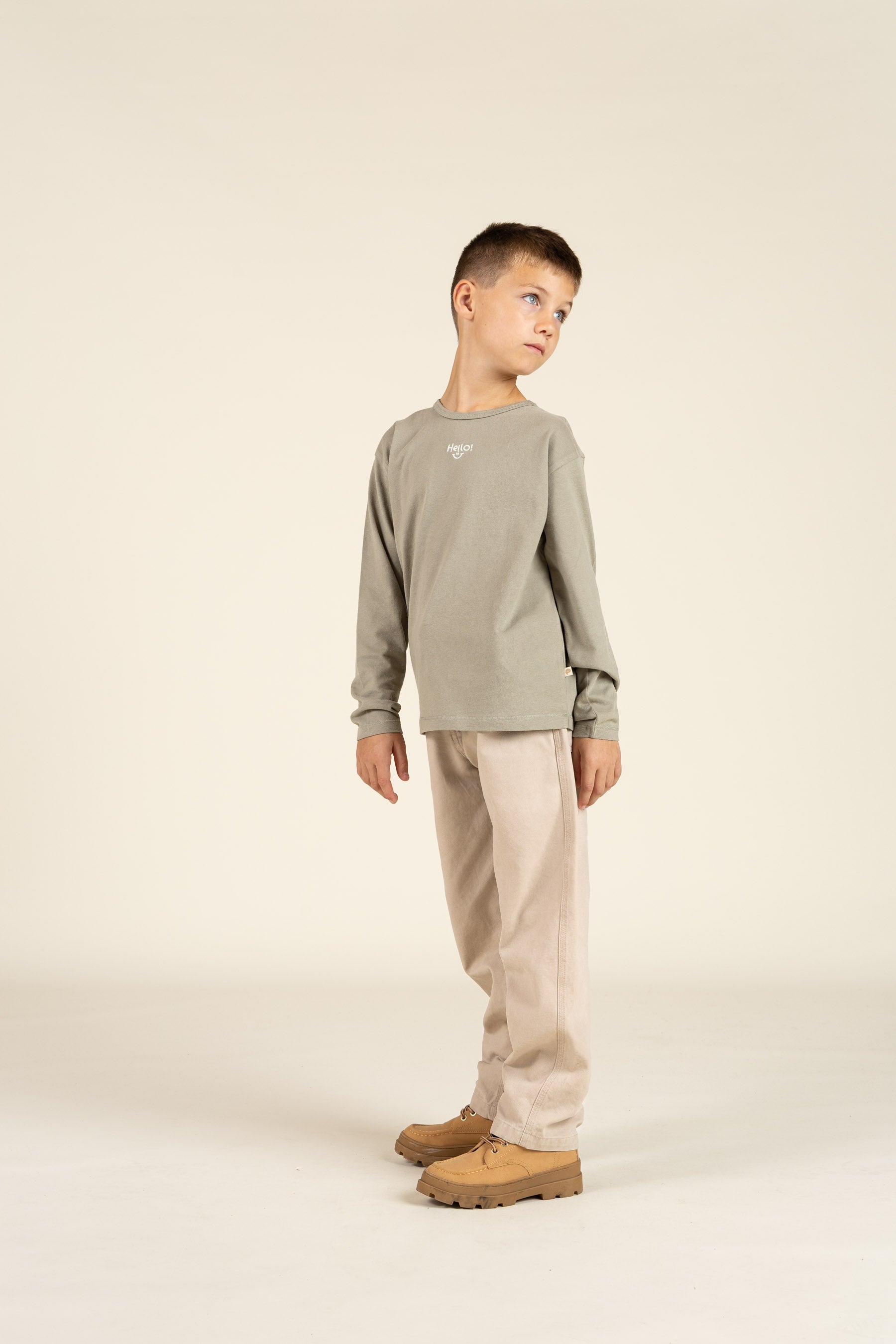 Langarm-T-Shirt mit Stickerei - Tween - Dusty Green | 100857 Brandon