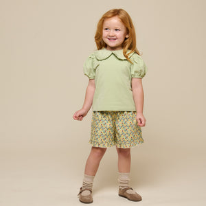 Blumenbedruckte Poplin-Shorts - Kids - Green | 100958 Poppy
