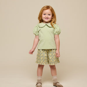 Jerseybluse mit Kragen - Kids - Powder Green | 101279 Nini