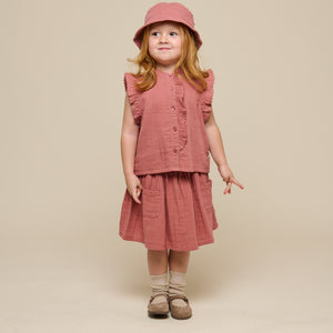 Ärmelloses Top aus Gaze - Kids - Old Rose | 100932 Jasmine
