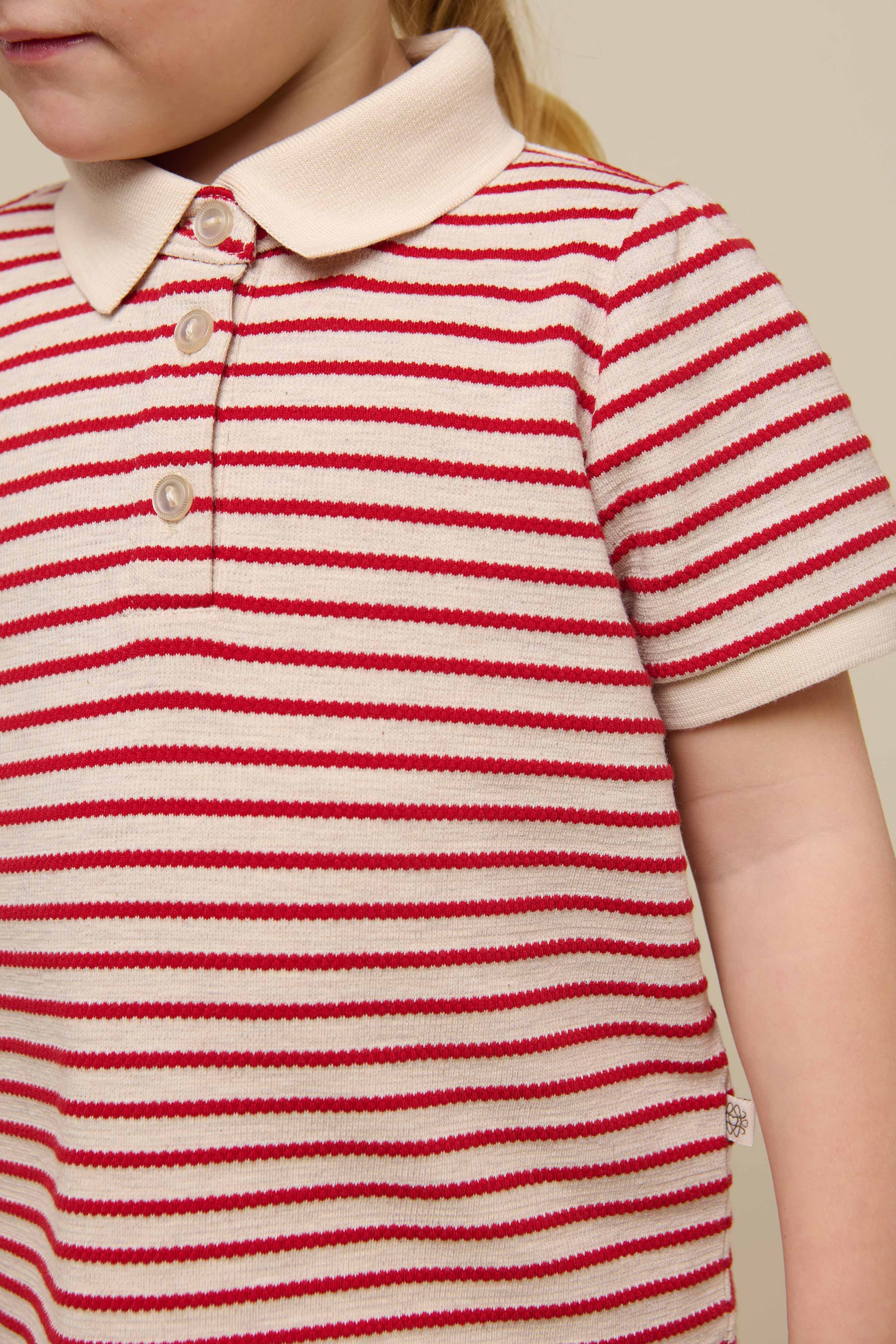 Gestreiftes Jersey-Poloshirt - Kids - Cherry Red | 101002 Emmie