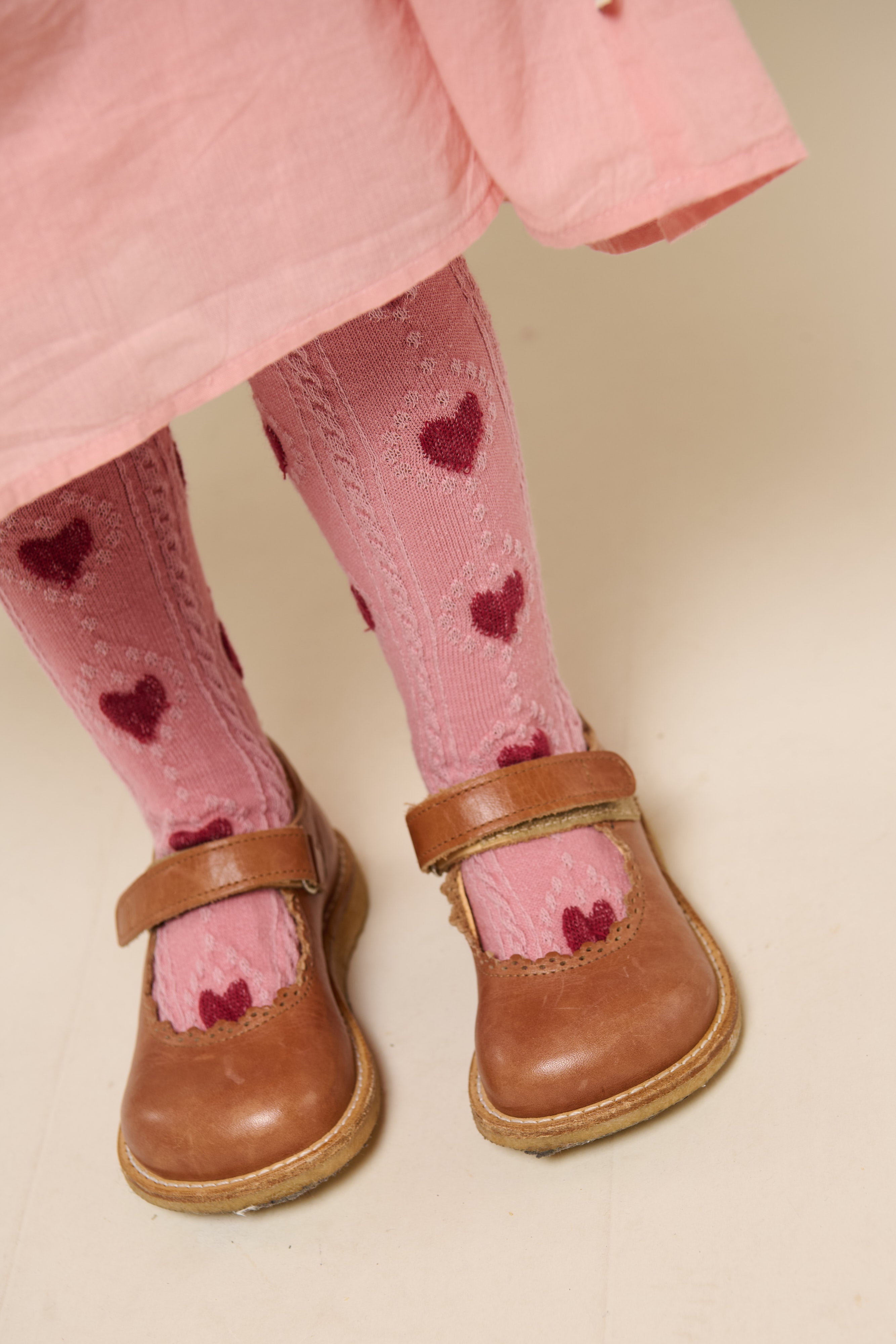 MP Herz Strumpfhose - Kids - Rose/Cherry Red | 101375 MP Alvilda tights