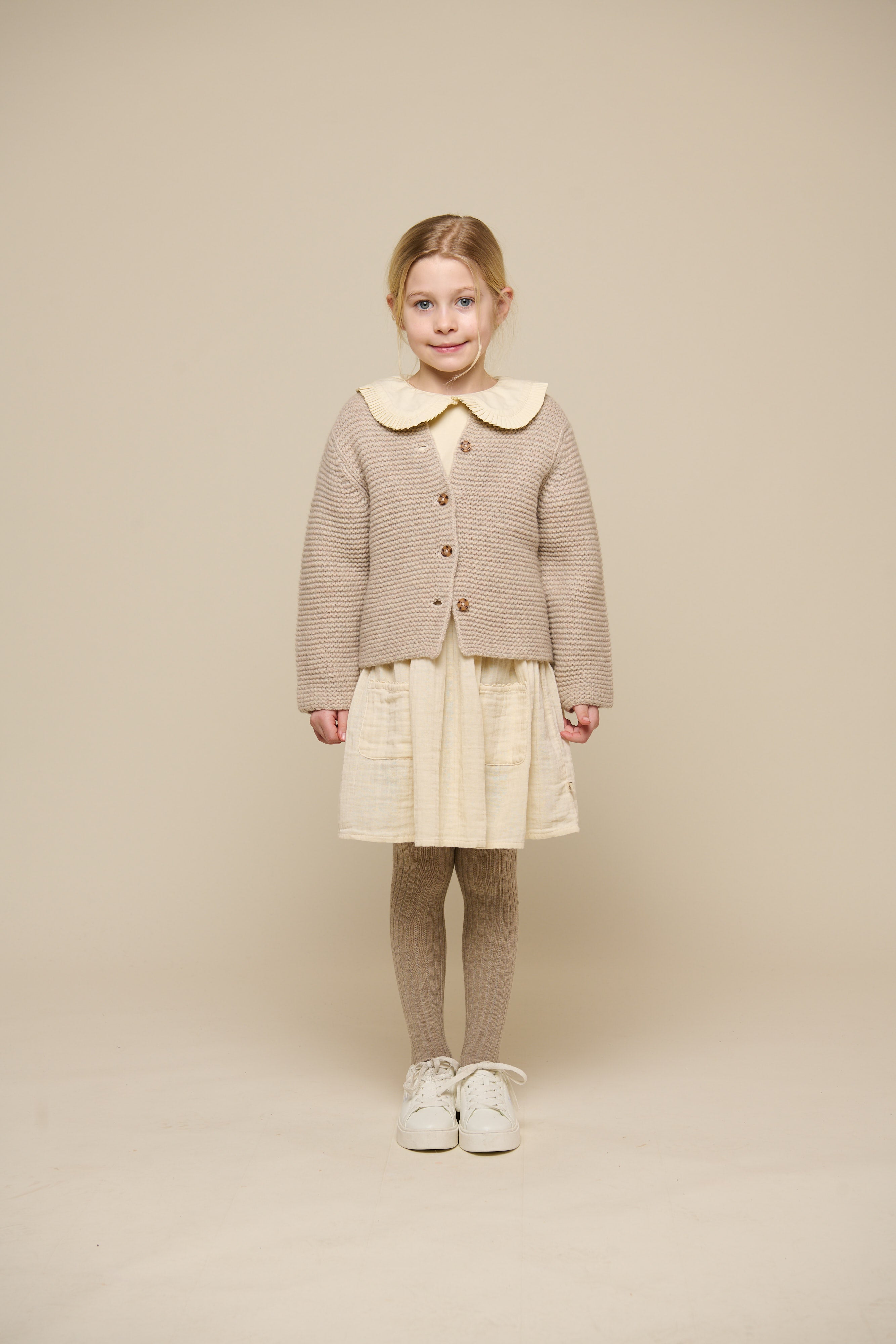 Strickjacke aus Wolle - Tween - Caffe Latte Melange | 100875 Maya