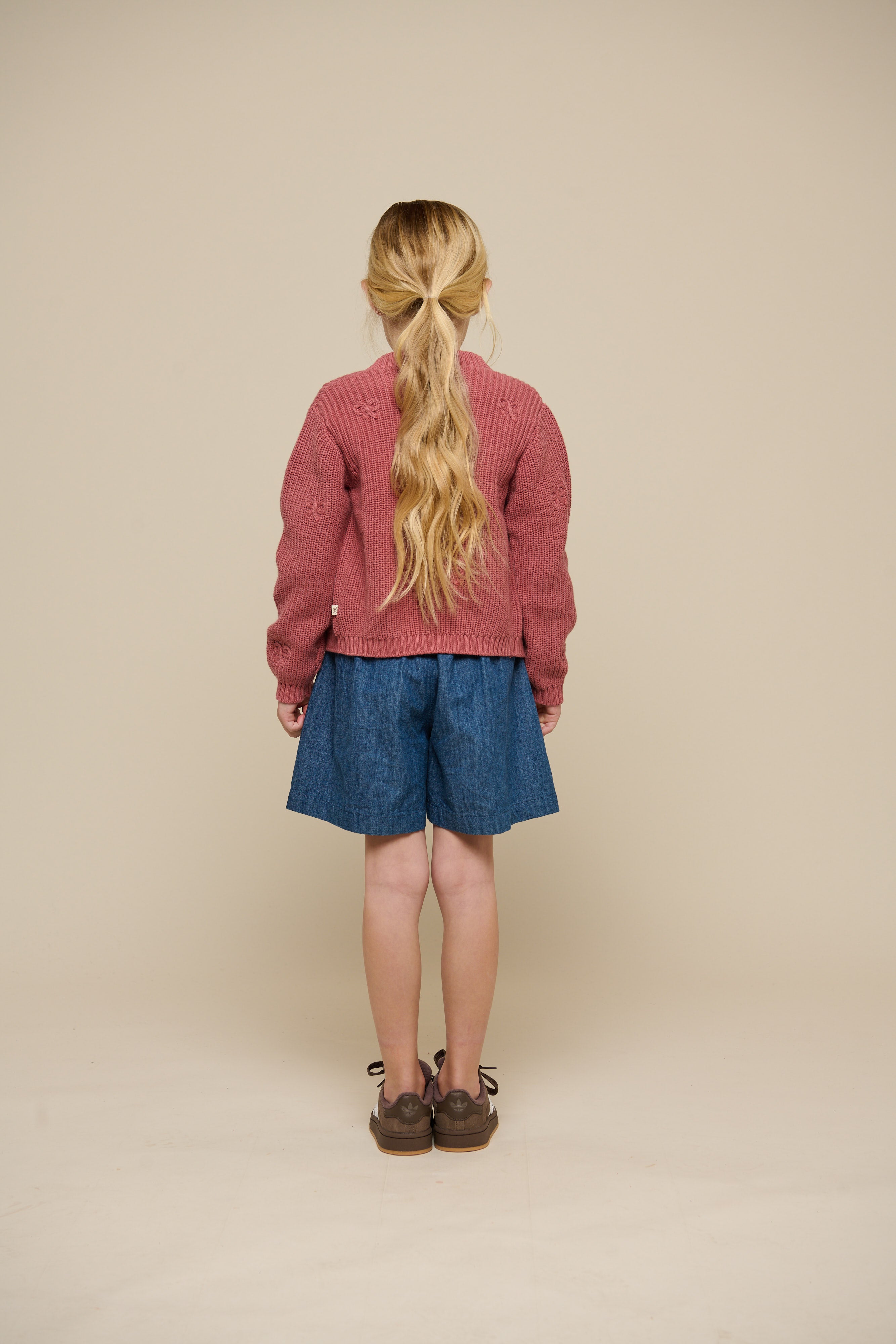 Baumwollstrickjacke mit Schleifen - Tween - Old Rose | 100793 Freya