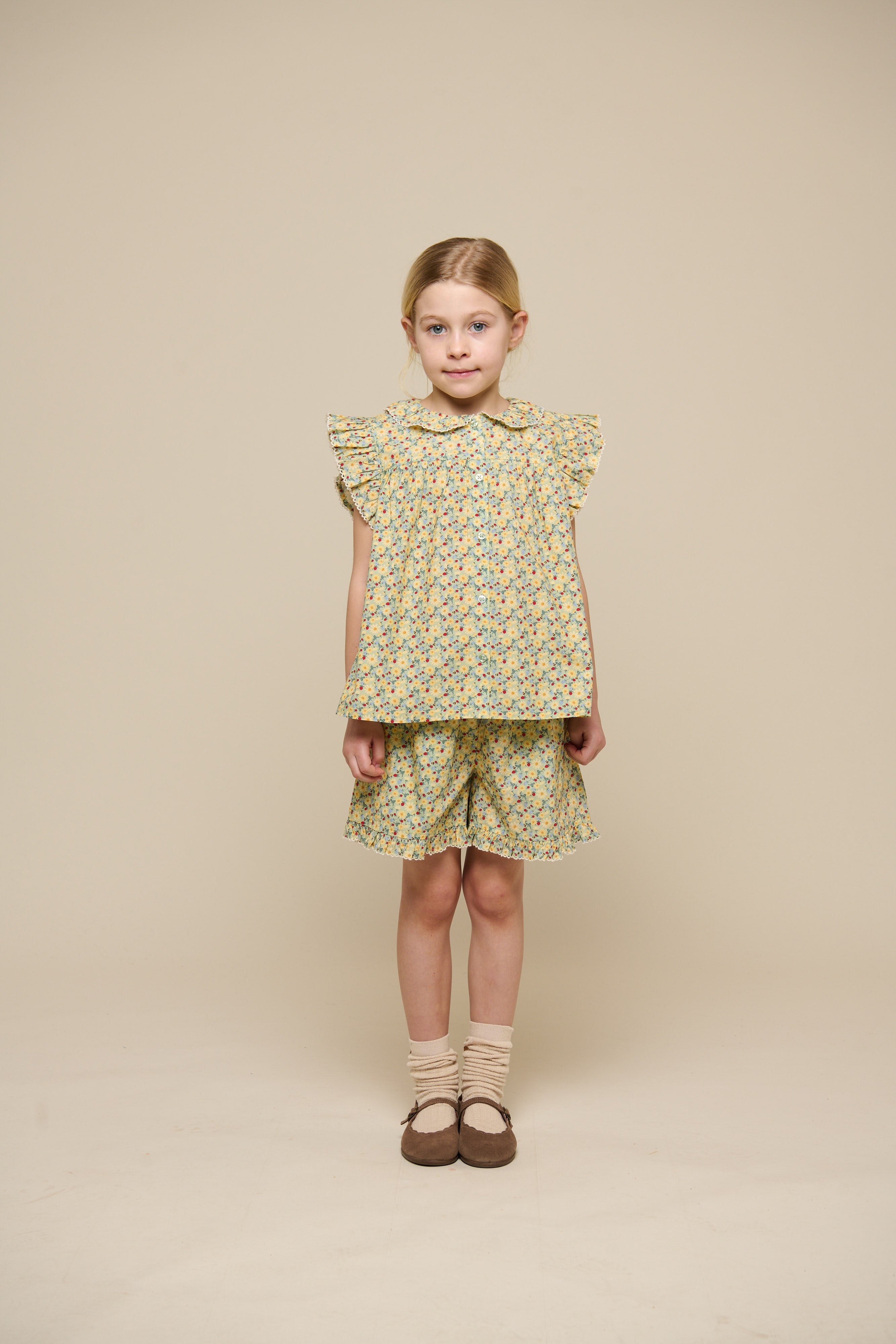 Poplin-Rüschentop mit Blumenprint - Tween - Green | 100951 Poppy