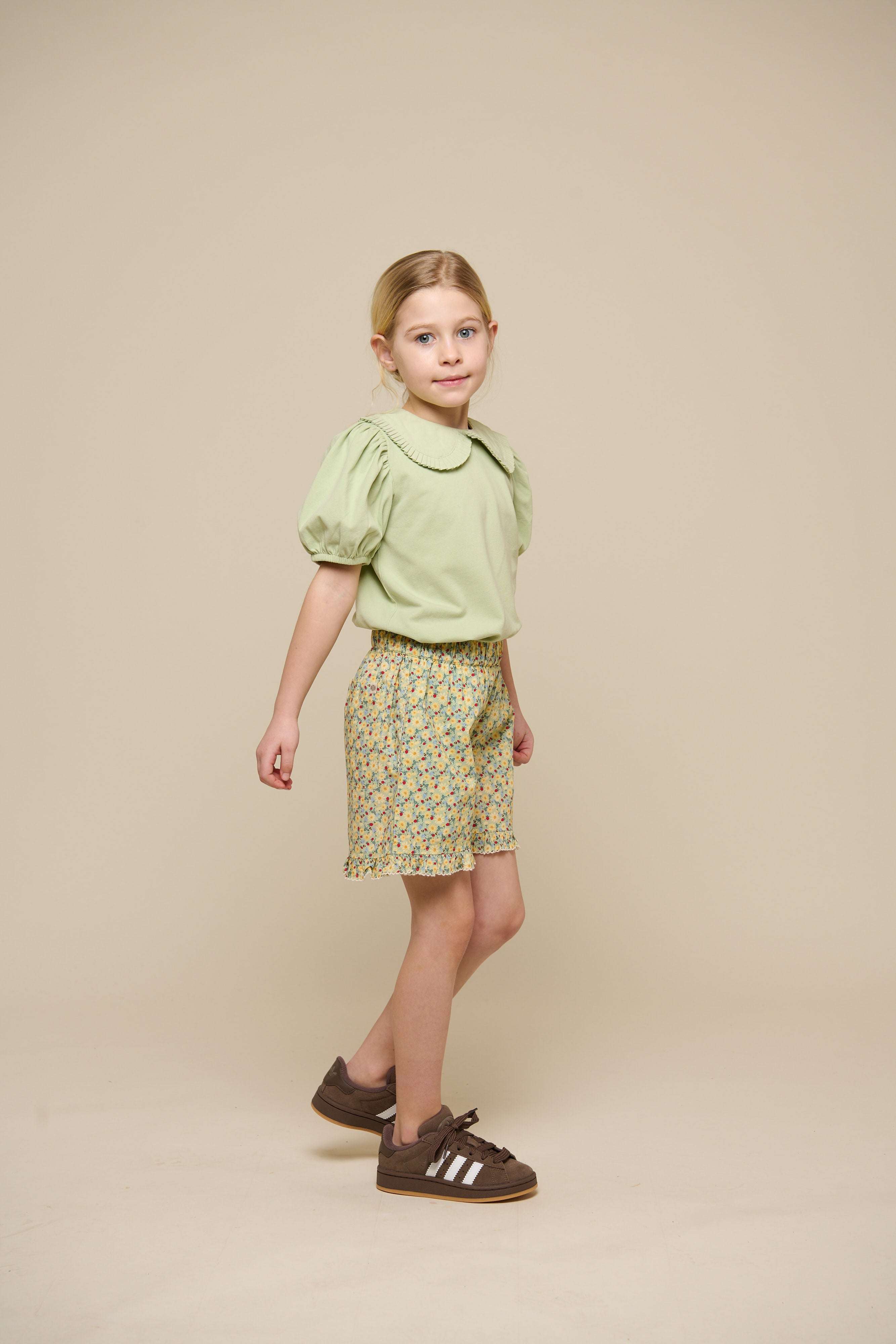 Blumenbedruckte Poplinshorts - Tween - Green | 100959 Poppy